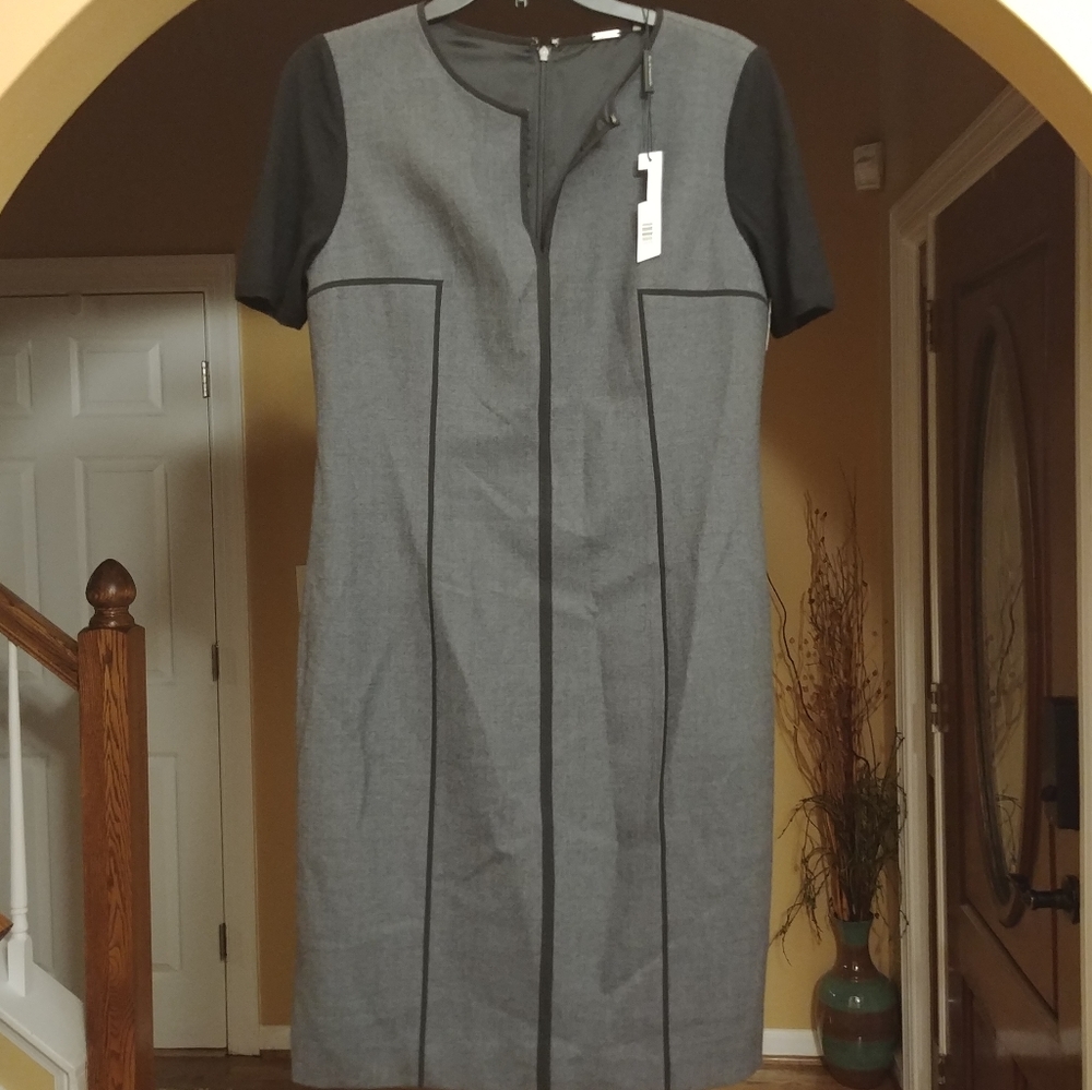NWT Elle Tahari Size 10 gray and black dress